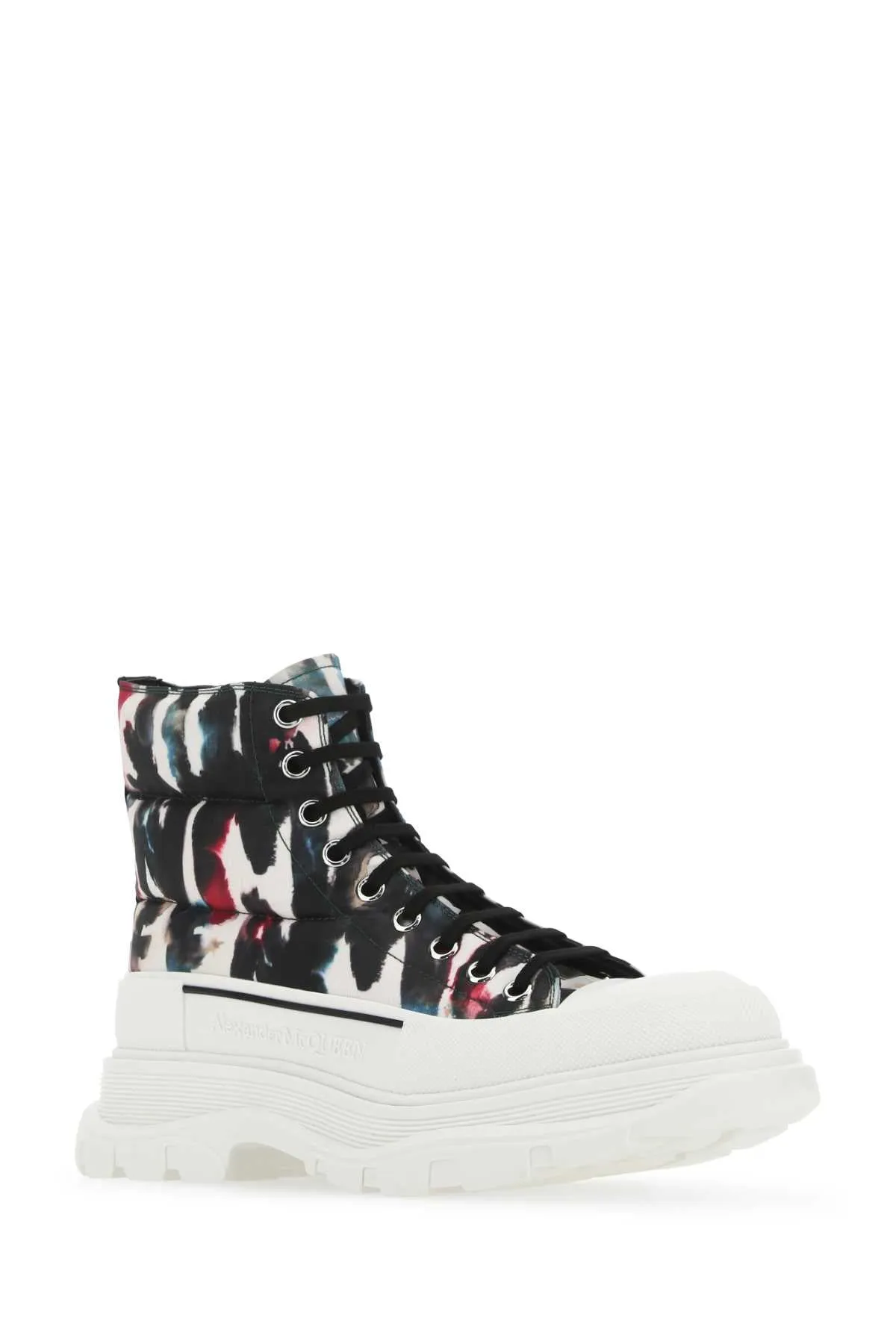 Alexander Mcqueen Printed Fabric Tread Slick Sneakers