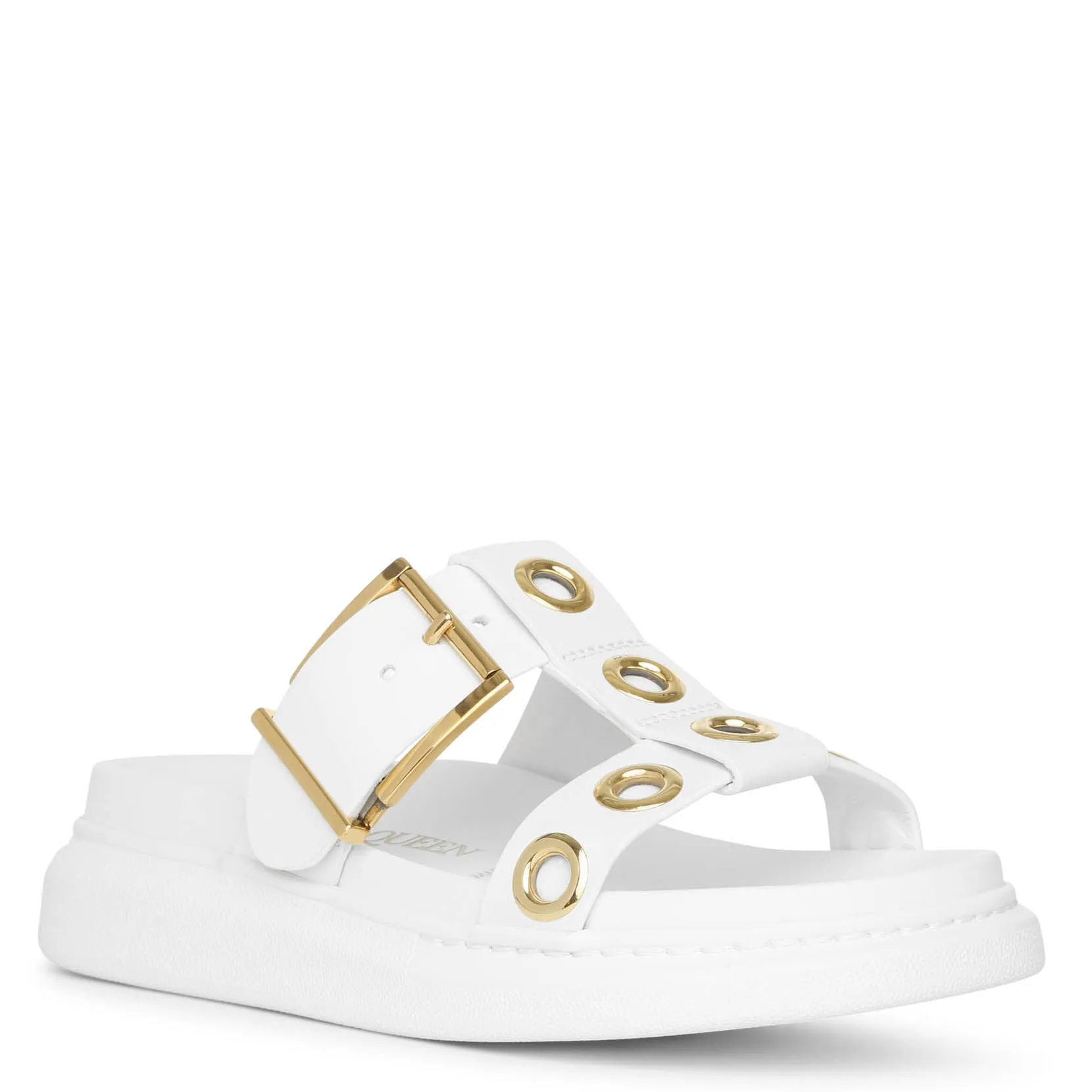 Alexander McQueen White hybrid slide sandal
