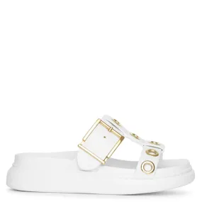 Alexander McQueen White hybrid slide sandal