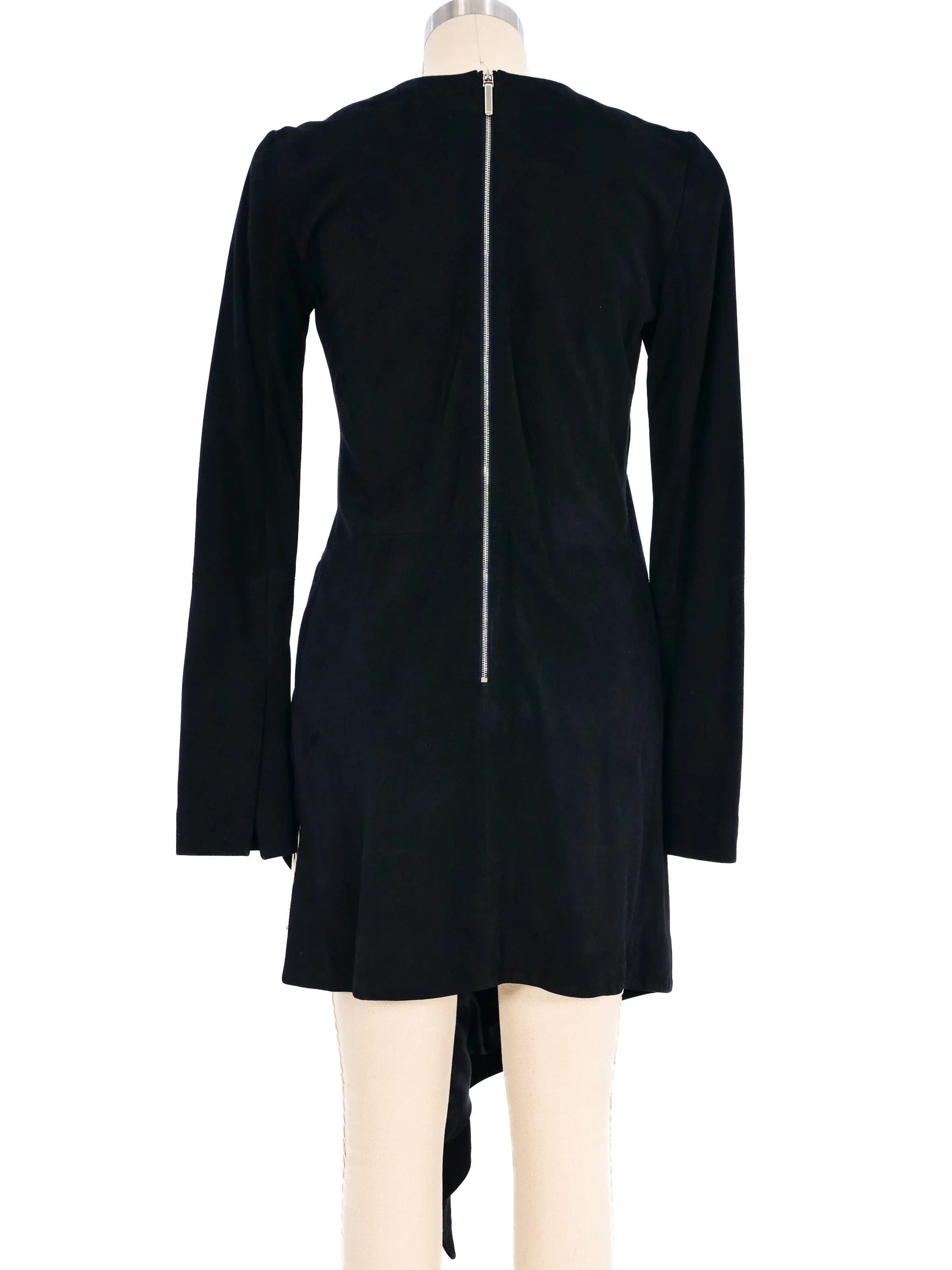 Anthony Vaccarello Metal Fringe Suede Dress