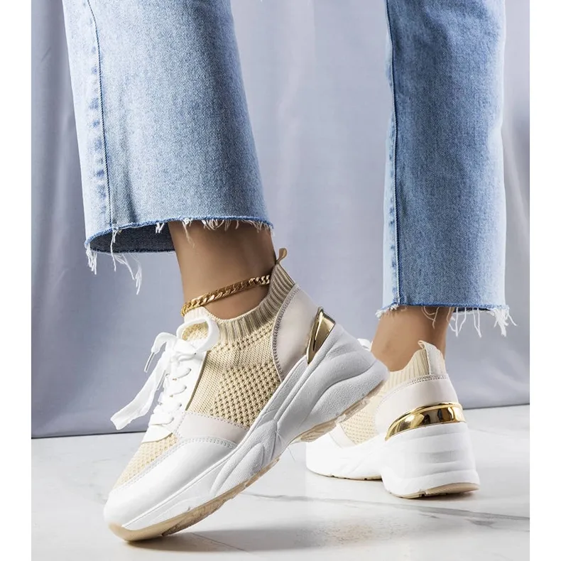 Beige wedge sneakers from Ann