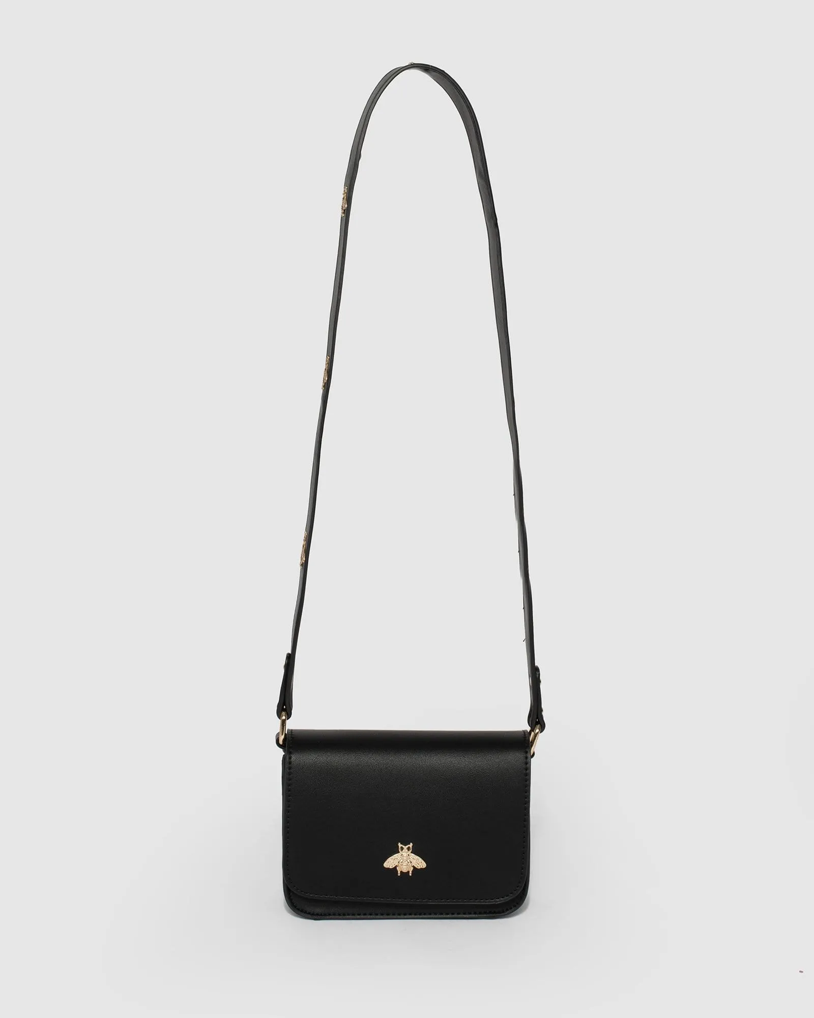 Black Ella Strap Detail Crossbody Bag