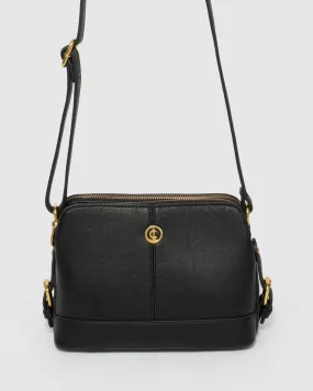 Black Joanna Strap Crossbody Bag