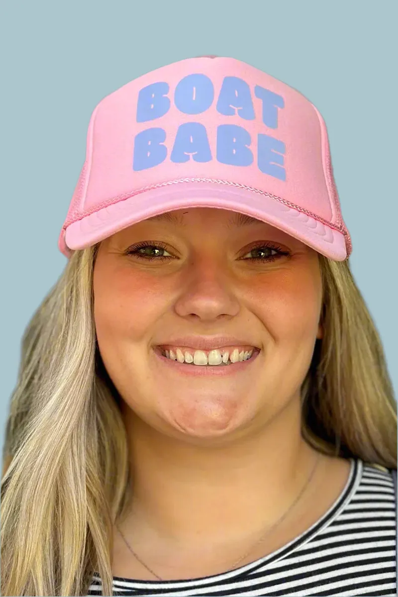 'Boat Babe' Foam Trucker Hat Pink