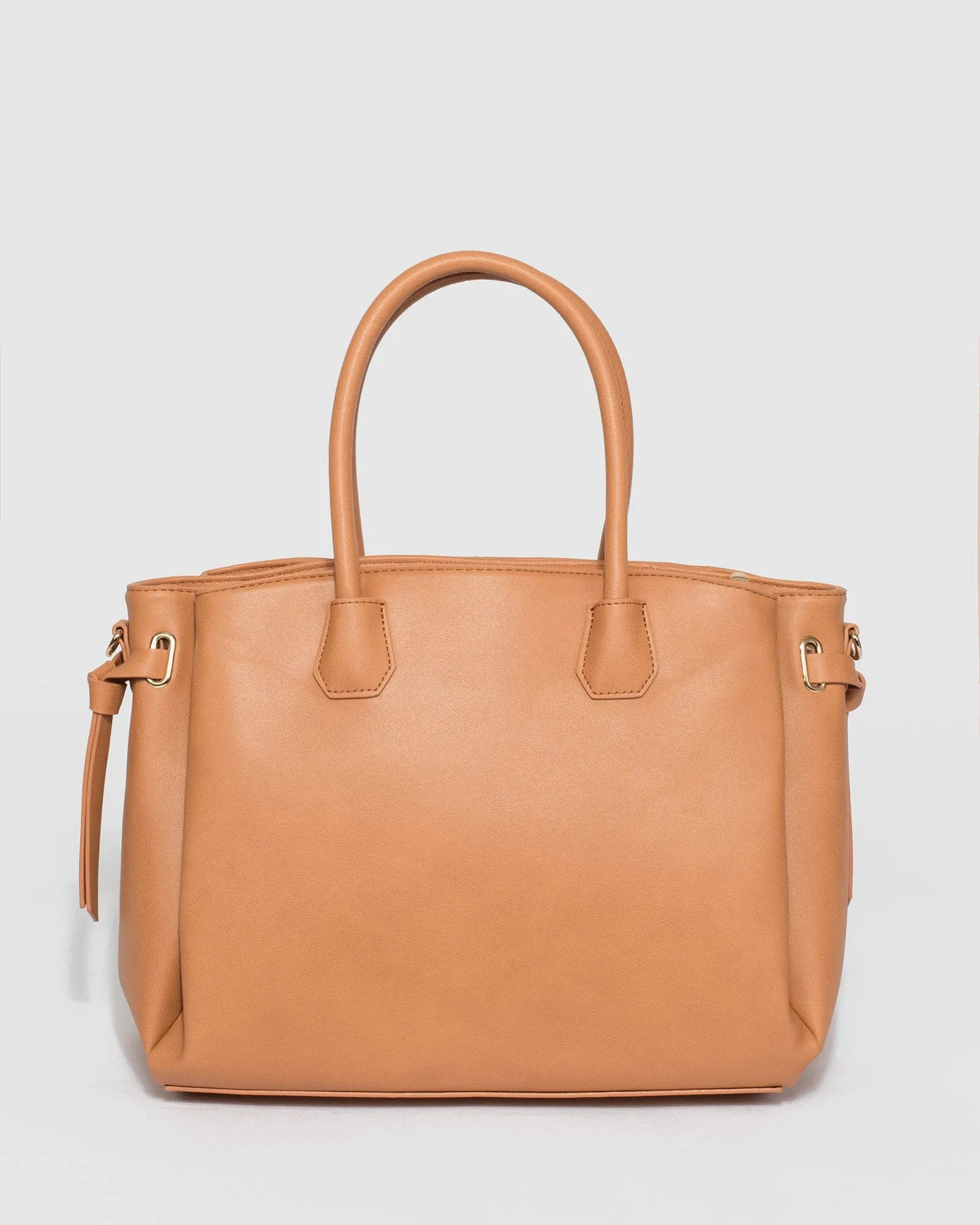 Caramel Elora Tie Tassel Tote Bag