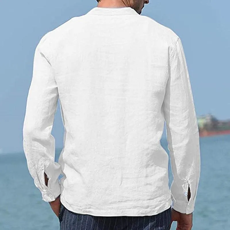Casual Long Sleeve Linen Men's Shirt