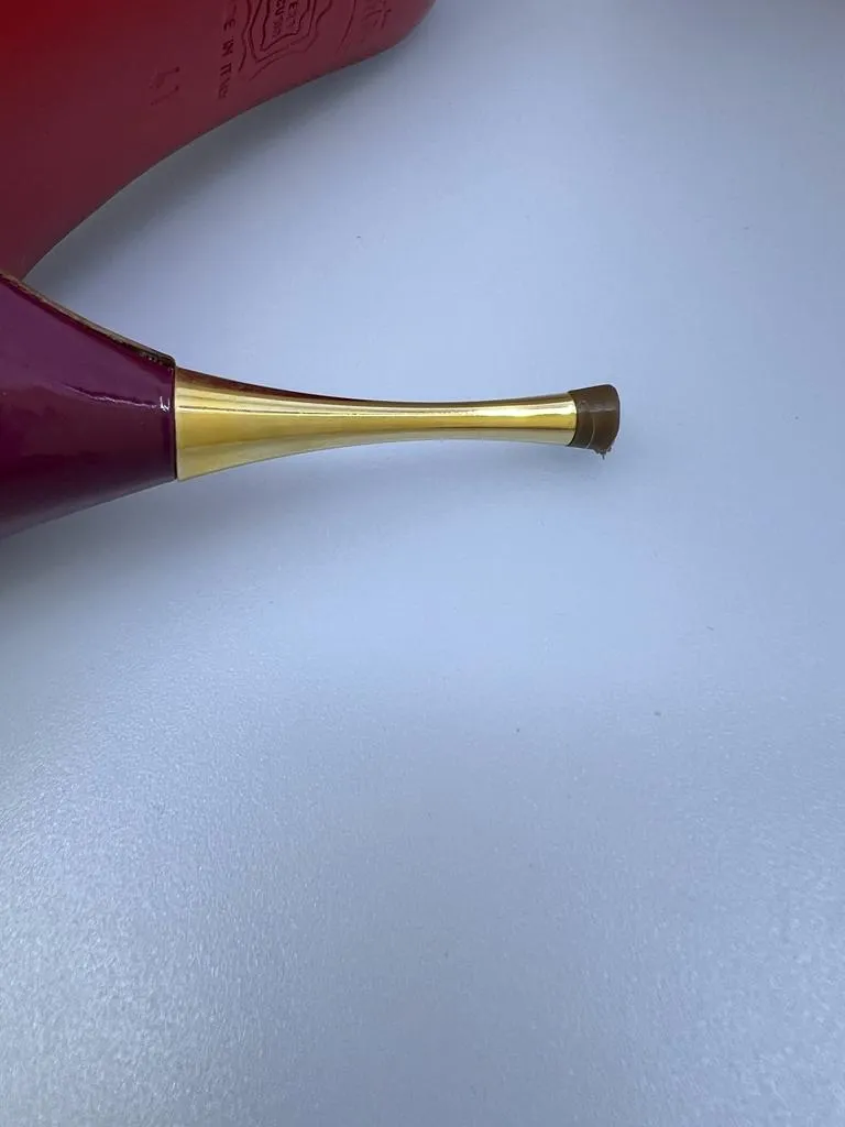CHRISTIAN LOUBOUTIN BERRY PATENT LEATHER YOYOSPINA PEEP TOE PUMPS