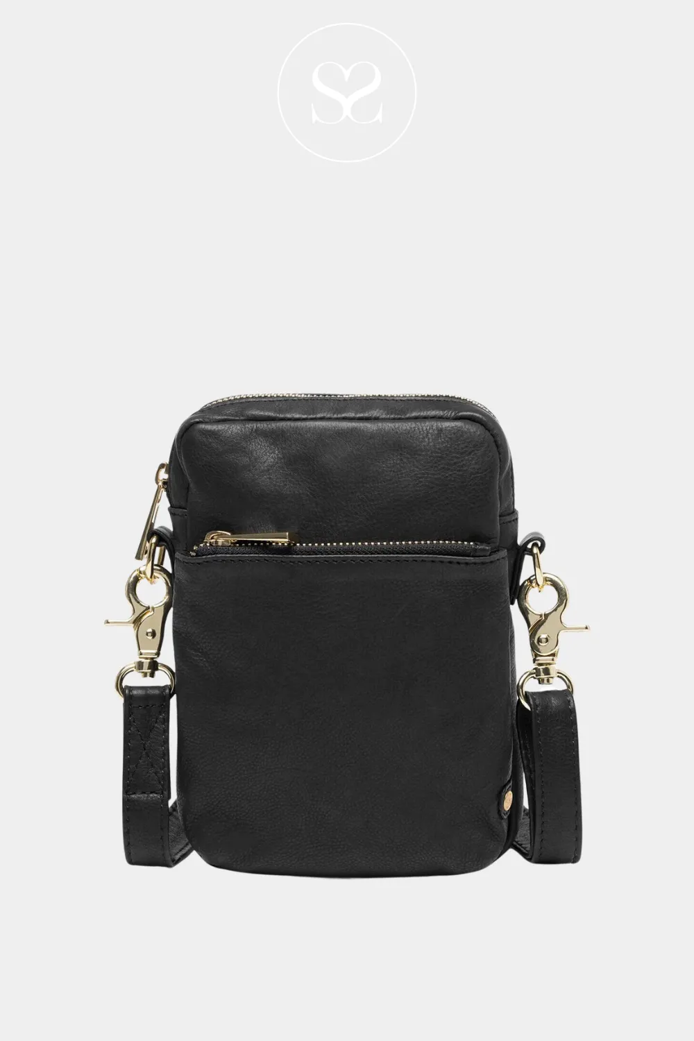 DEPECHE 15700 BLACK LEATHER PHONE BAG