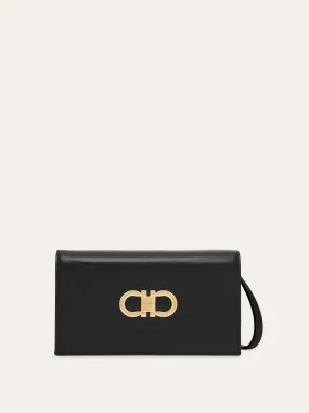 Double Gancini Mini Bag in Black/Flame Red
