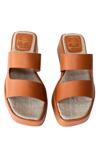 Emerson Fry Platform Slide, Almond Leather