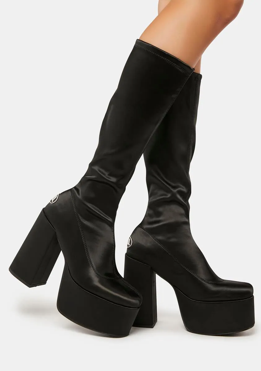 Emmie Black Platform Boots-