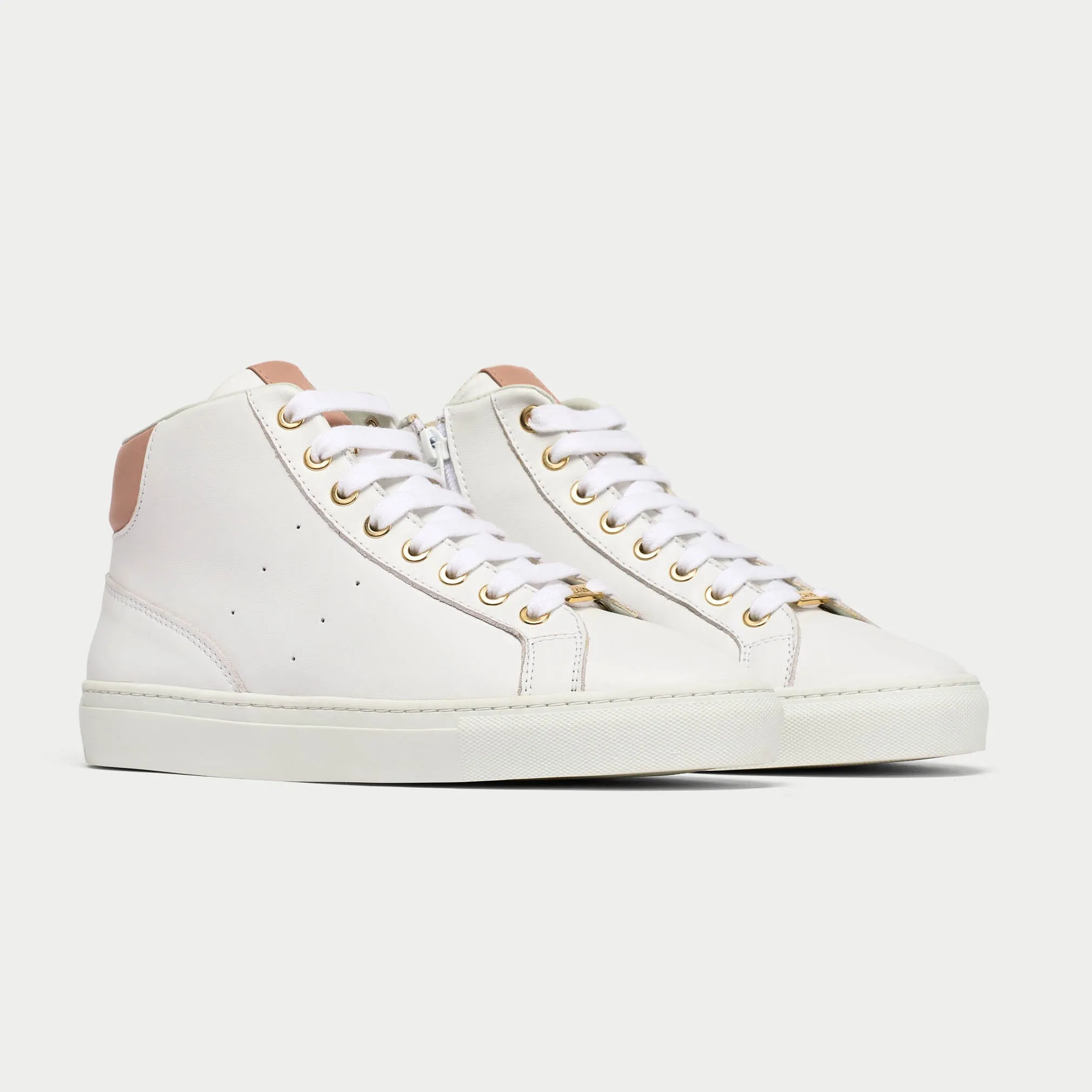 Flare - White Dusty Pink Leather