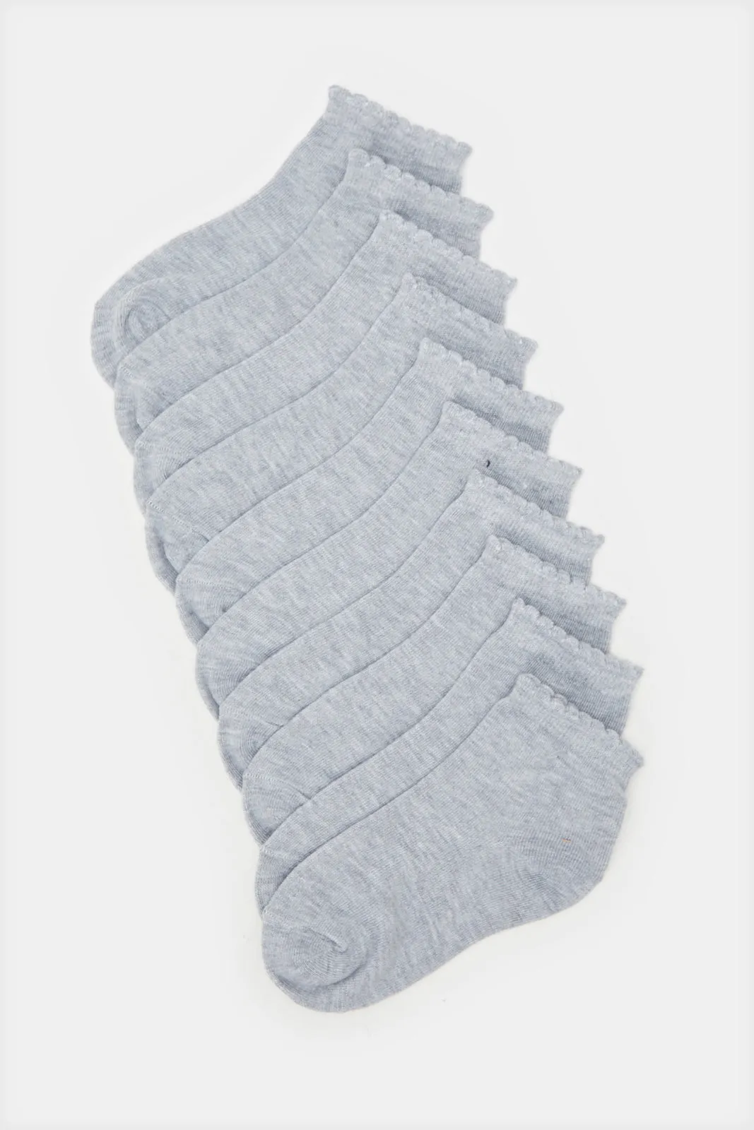 Girls Grey Ankle Length Socks (5 Pairs)