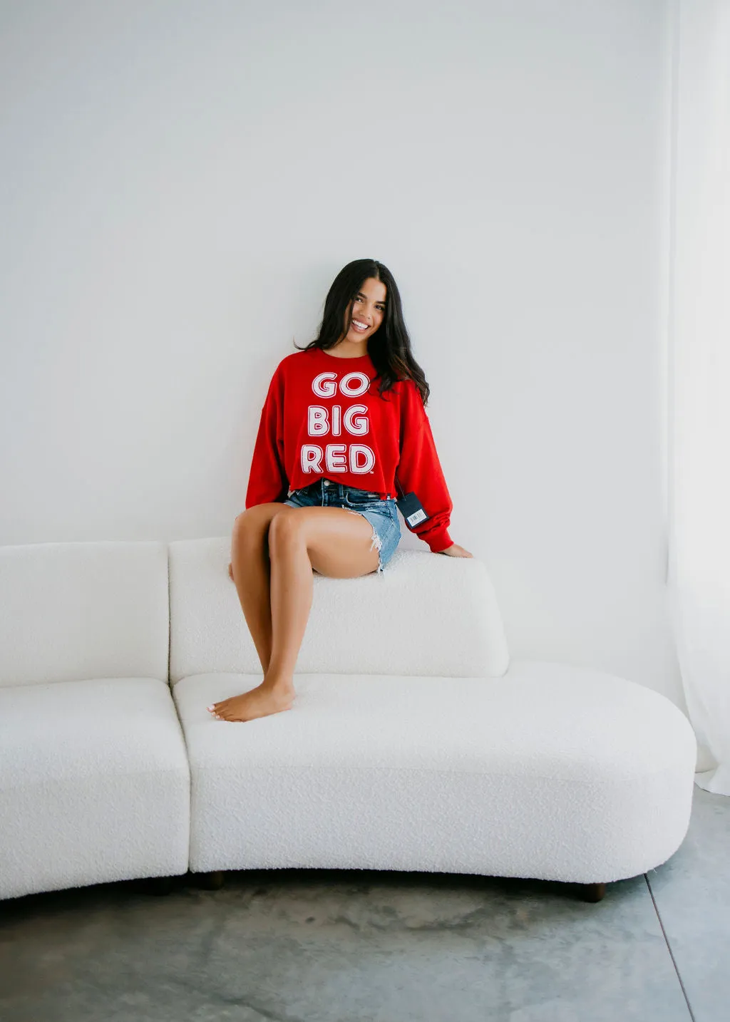 Go Big Red Cropped Crewneck