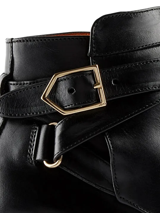 Kensington       50% Off   |   Save £132.50  black leather Heeled Ankle Boots