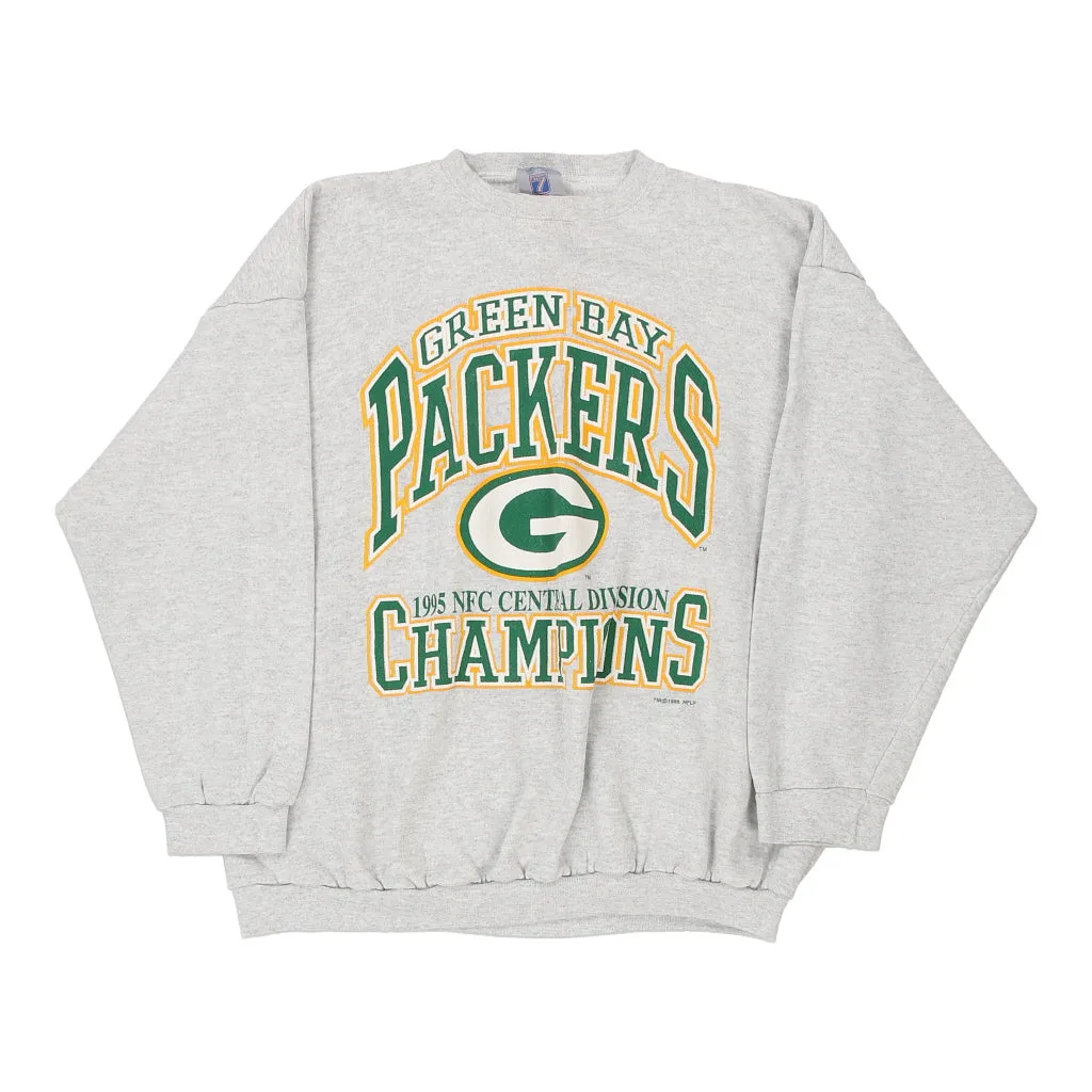 Made in USA Green Bay Packers 1995 NFC Logo 7 NFL Sweatshirt - XL Grey Cotton Blend