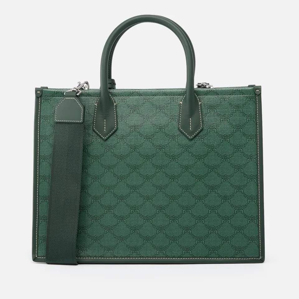 MCM Himmel Canvas-Coated Leather Medium Tote Bag