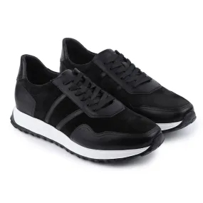 Mens black suede casual sneakers