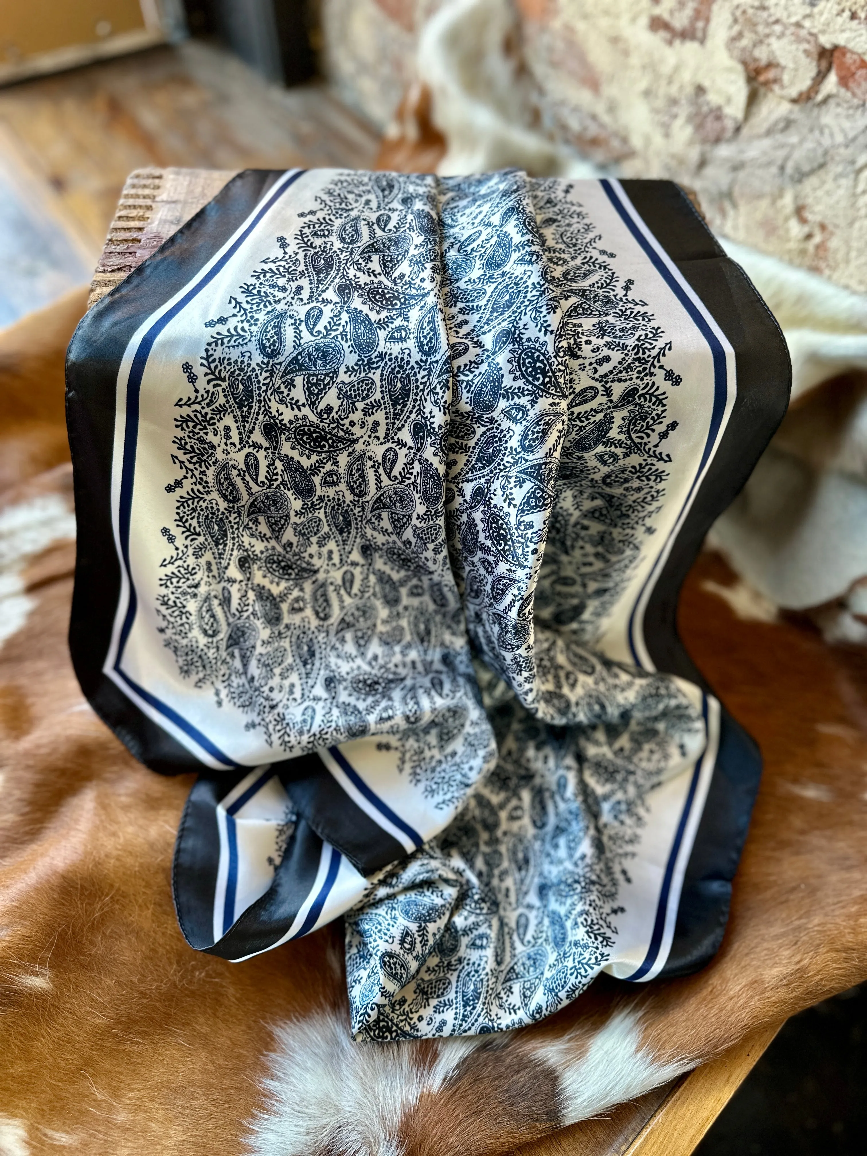 Micha Navy Paisley Wild Rag