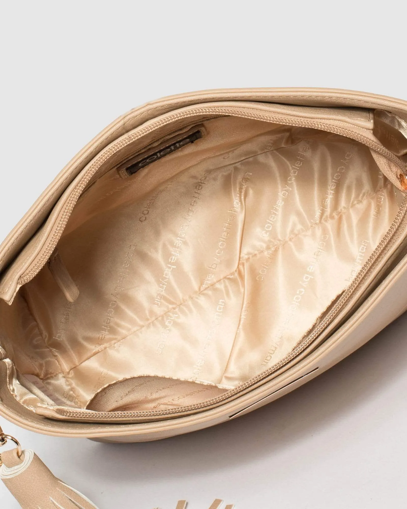Nude Pia Tassel Medium Crossbody Bag