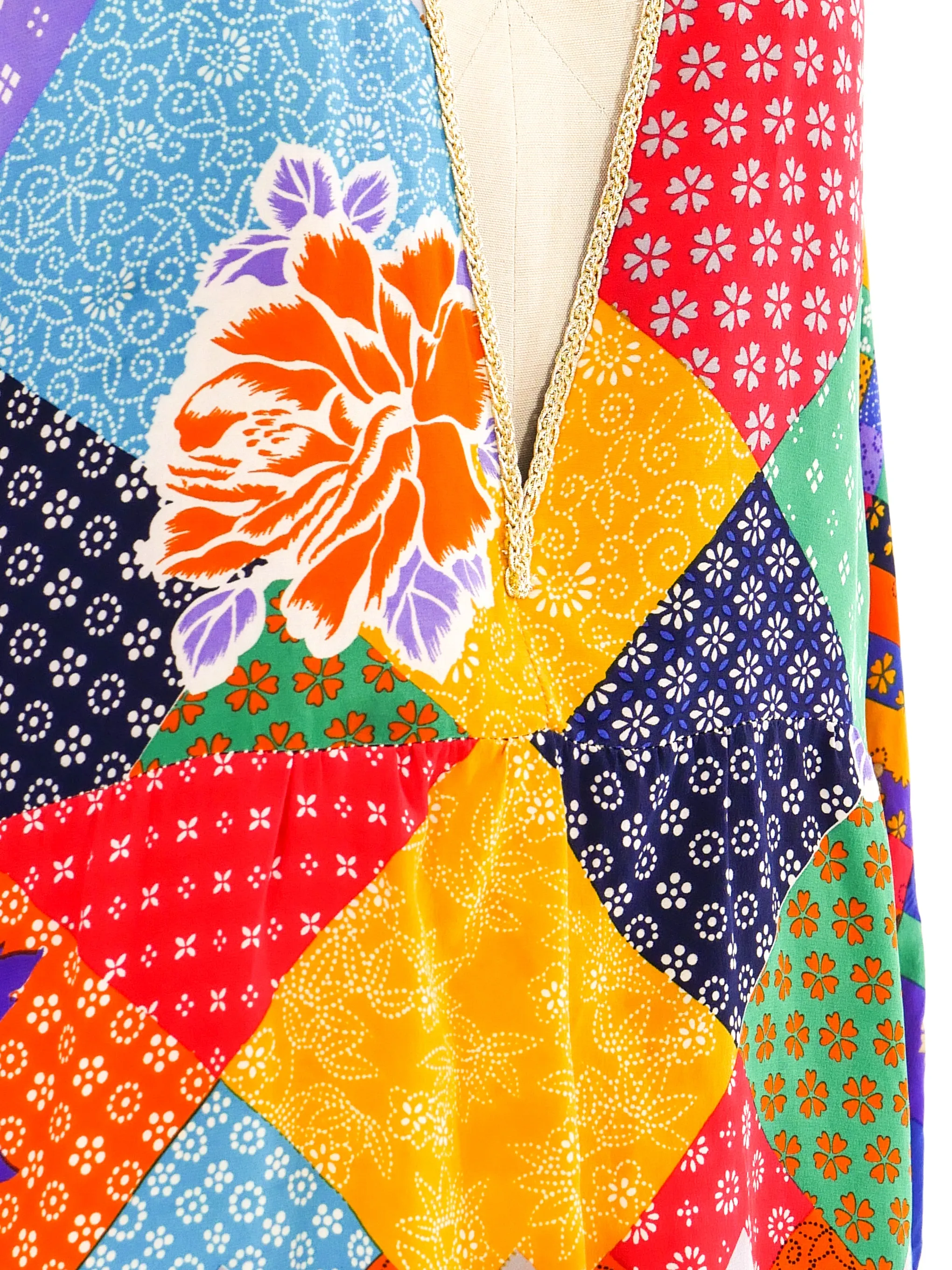 Patchwork Printed Silk Mini Dress