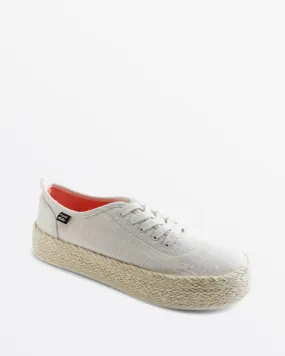 Puebla Canvas Platform Shoes - White