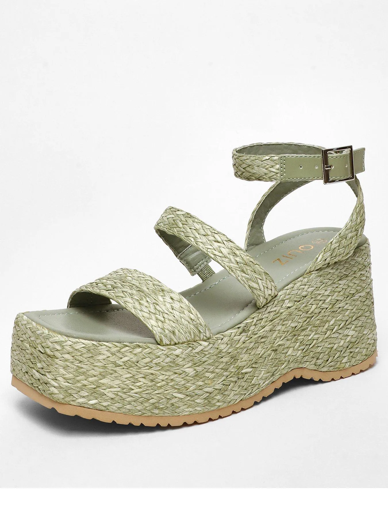 Quiz Sage Woven Chunky Platform Wedges