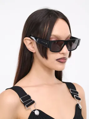 Rectangular Logo Sunglasses (779514V2Q30-1049-BLACK)
