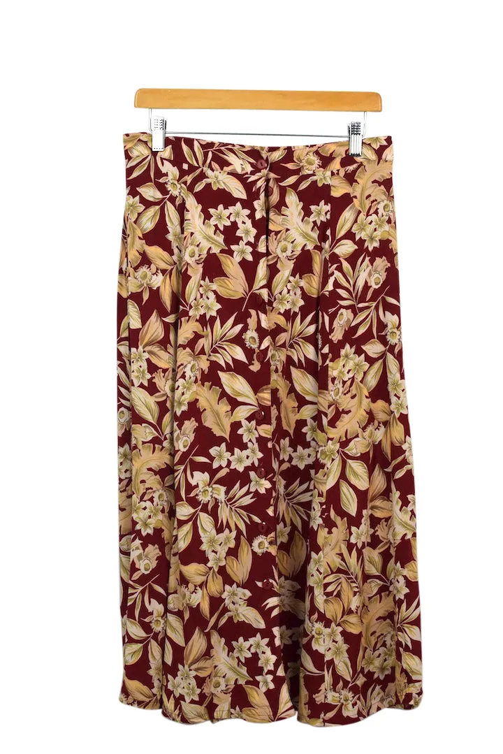 Red Floral Skirt