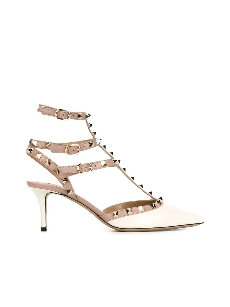 Rockstud Ankle Strap Pumps
