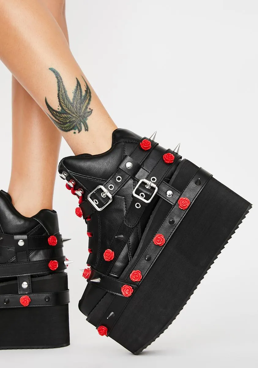 Roses Qozmo Bondage Platform Sneakers-