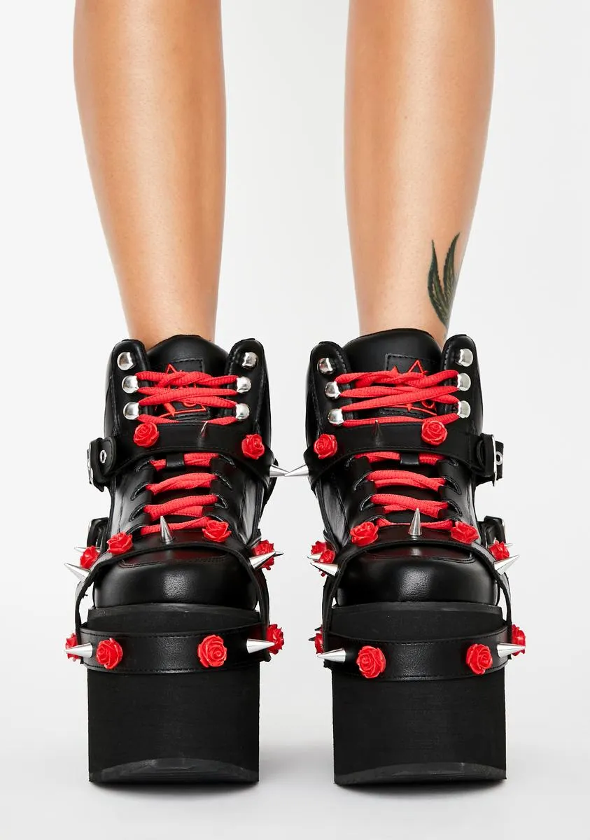 Roses Qozmo Bondage Platform Sneakers-