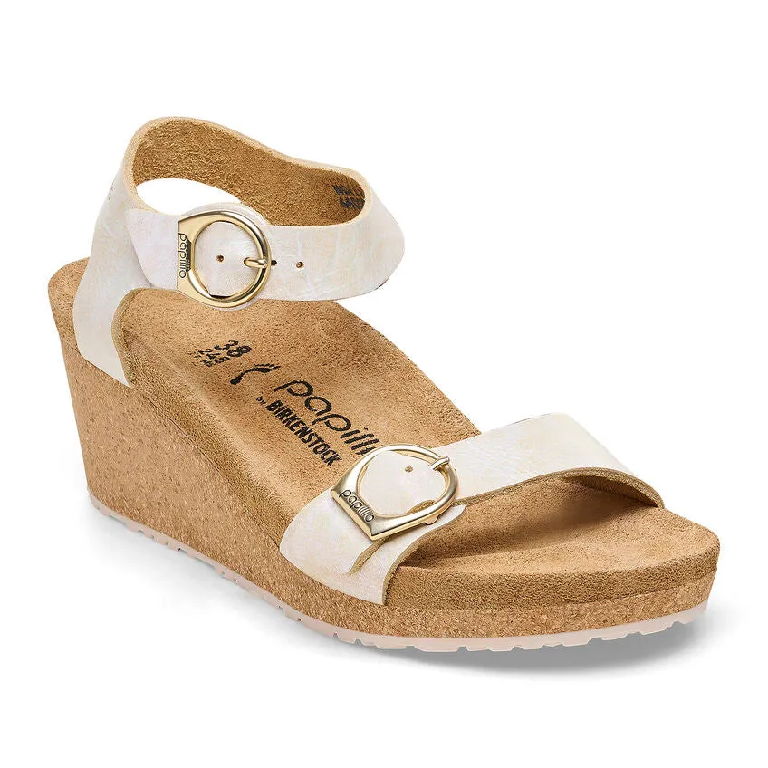  Soley Wedge Sandal in Metallic Black  
