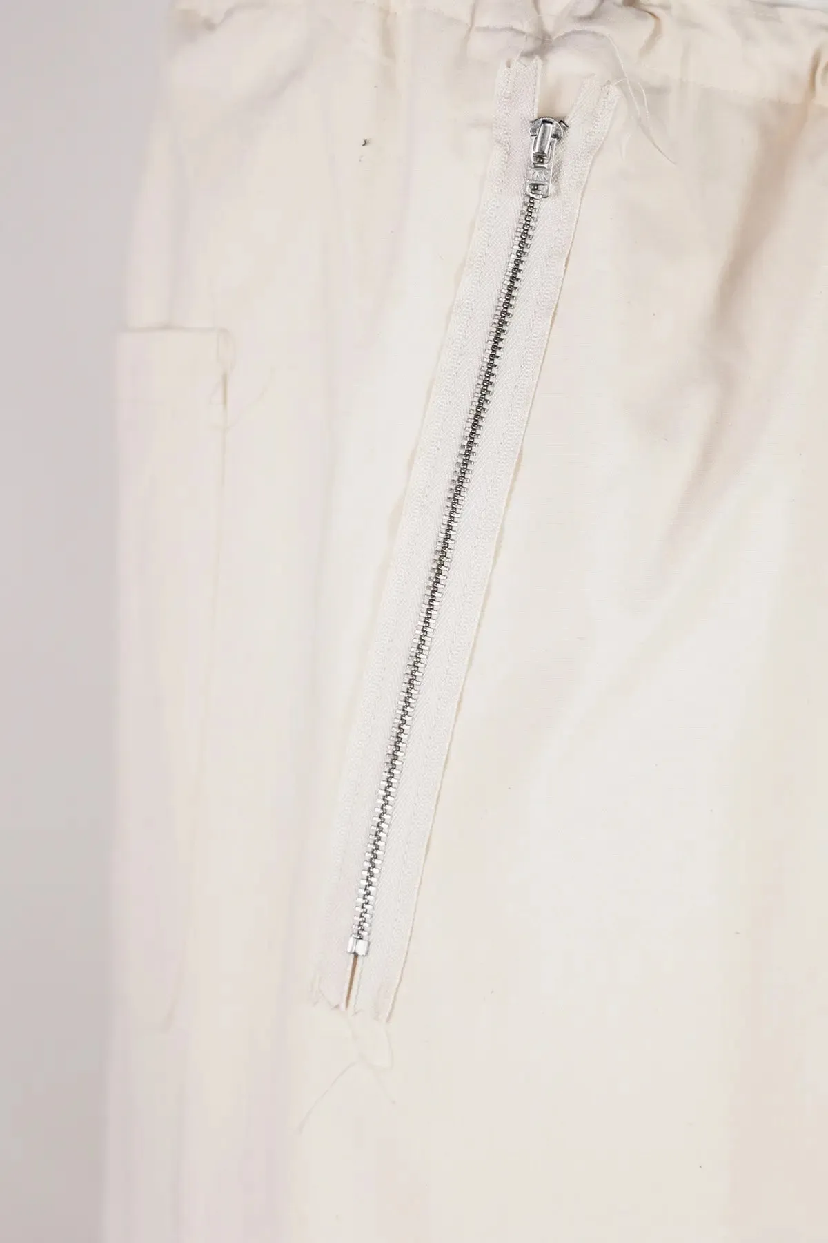 Sun-Dried Canvas Simple Pants - White