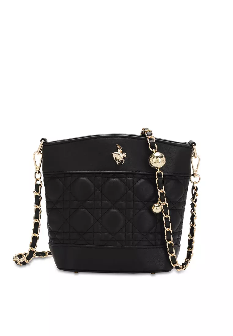 Swiss Polo Baubles Chain Shoulder Bag / Sling Bag / Crossbody Bag - Black
