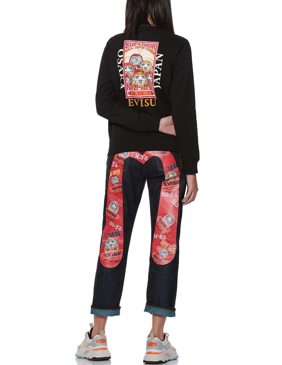 Three Wise Darumas Poster Print Sweatshirt