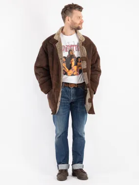 Vintage 90's Men Sheepskin Coat in Brown